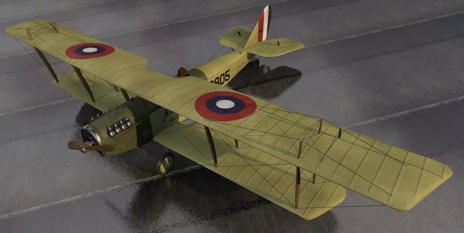 Curtiss JN-4D Jenny 3D model_0