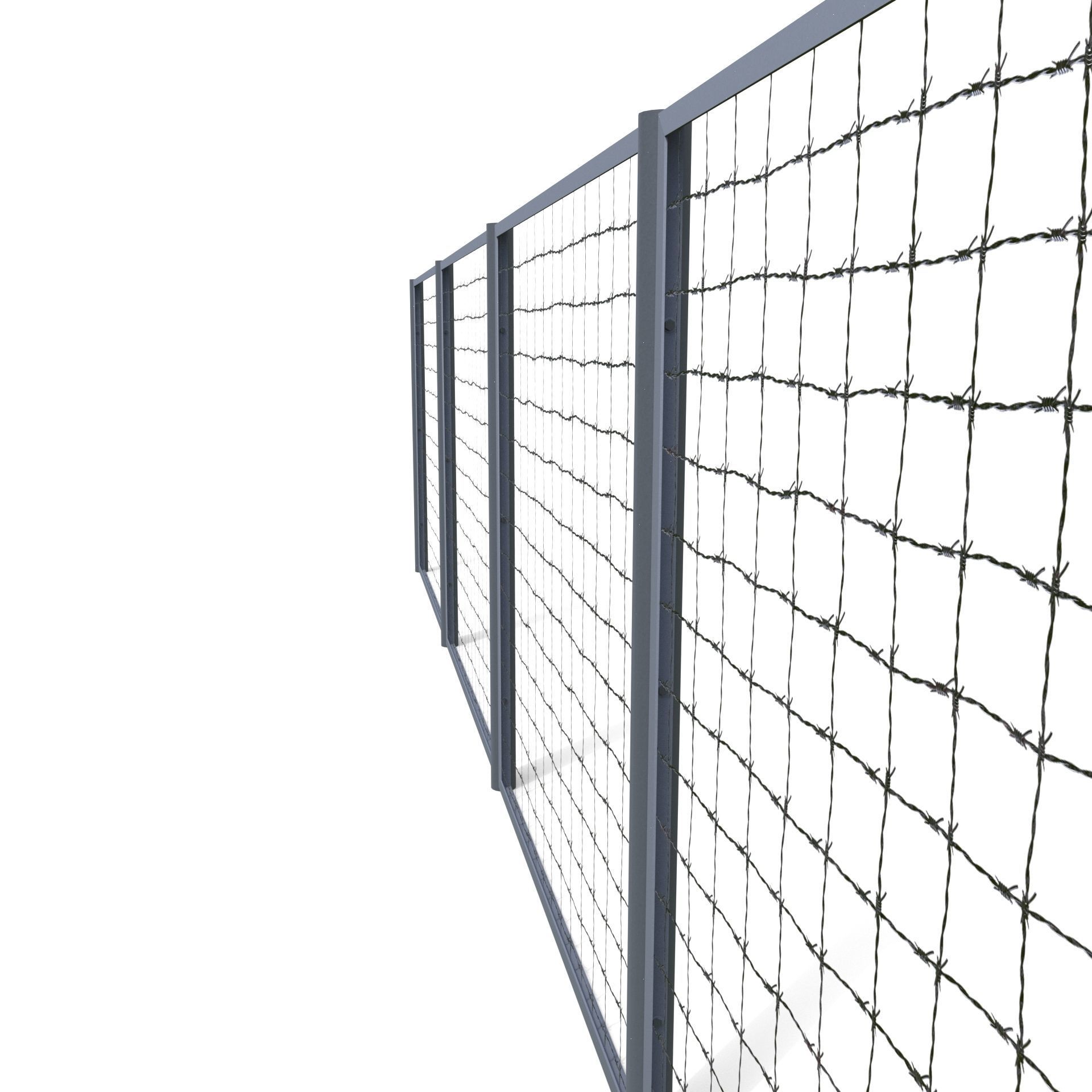 Low Poly Modular Fence 15 Low-poly 3D model_2