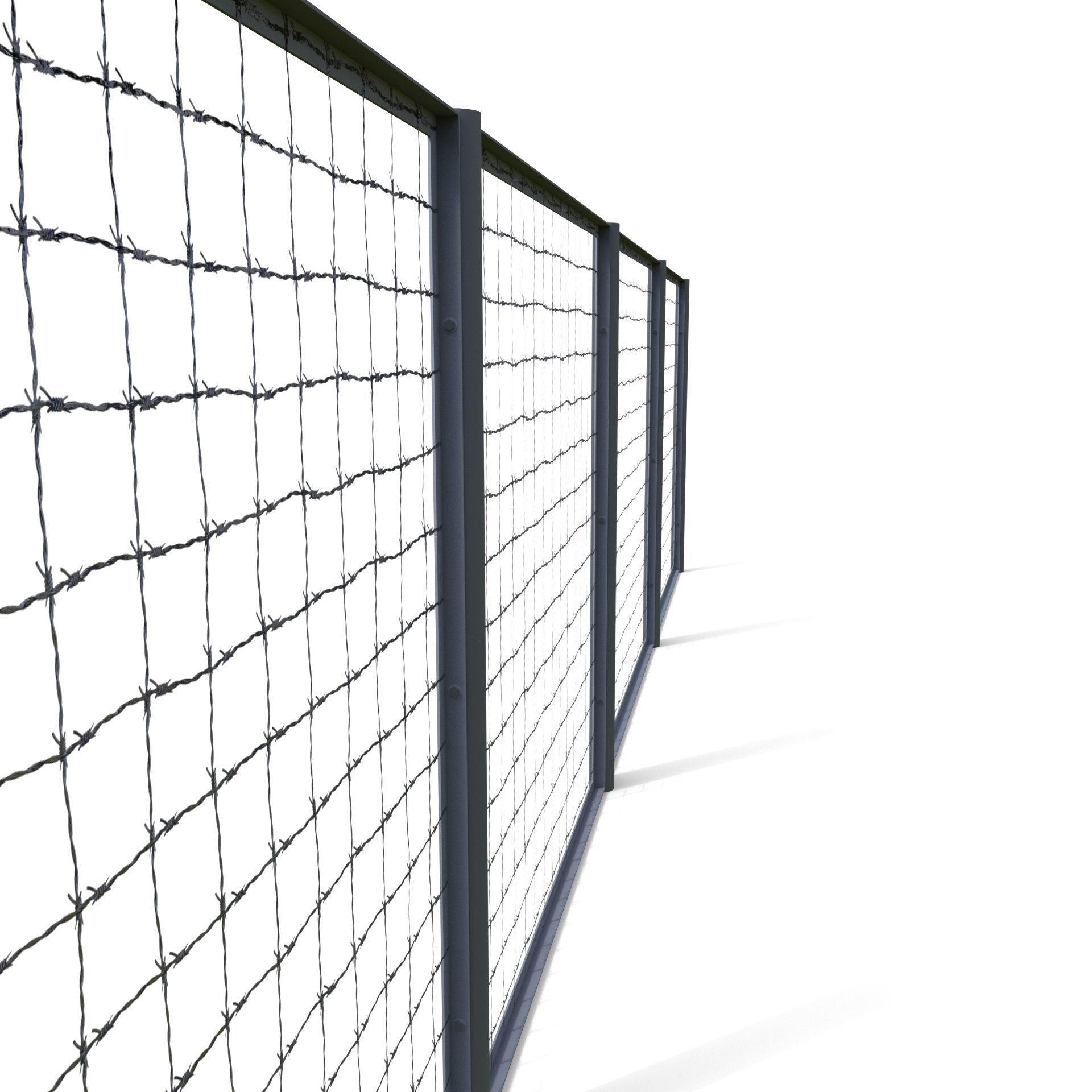 Low Poly Modular Fence 15 Low-poly 3D model_4