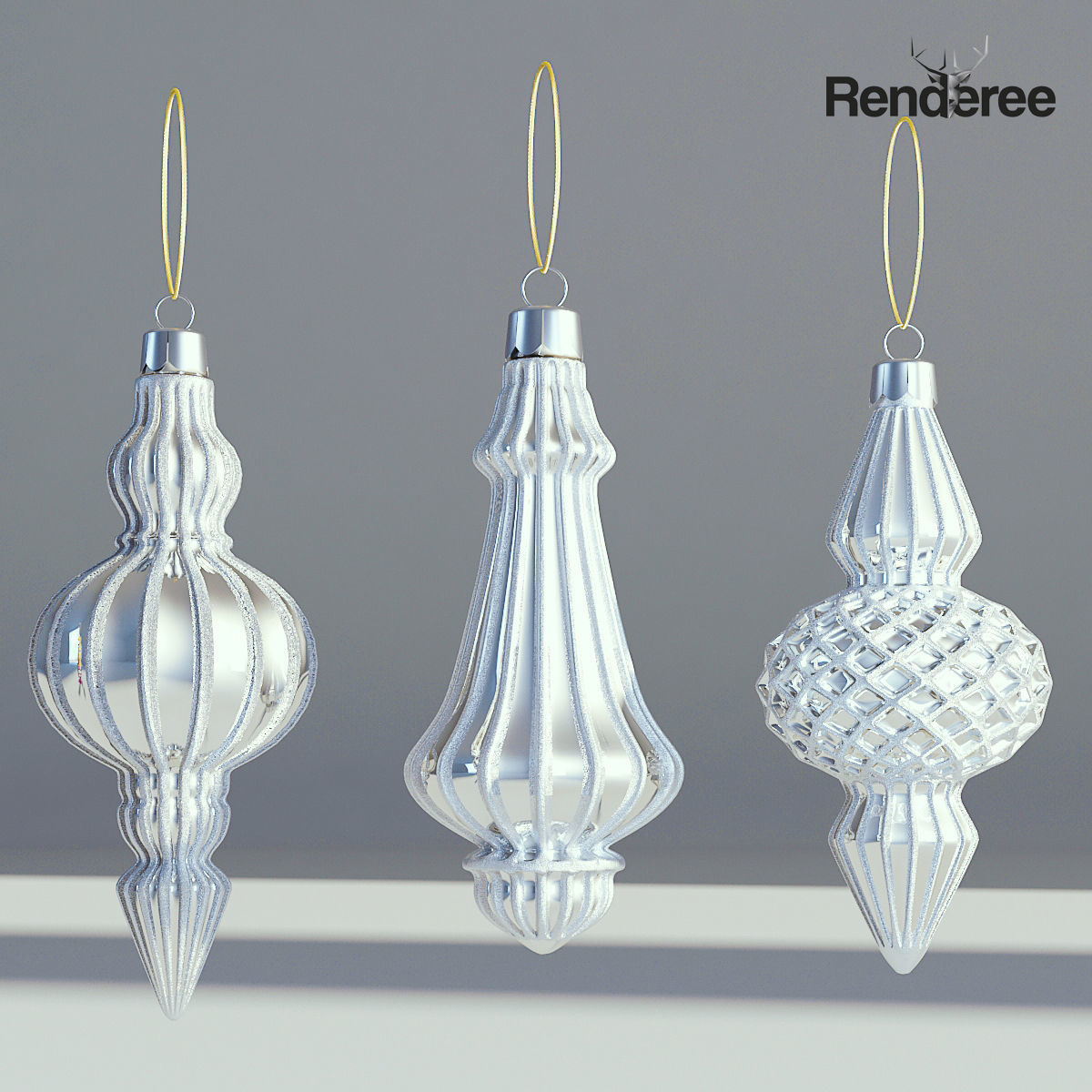 Christmas Balls and Decorations 3D model_2