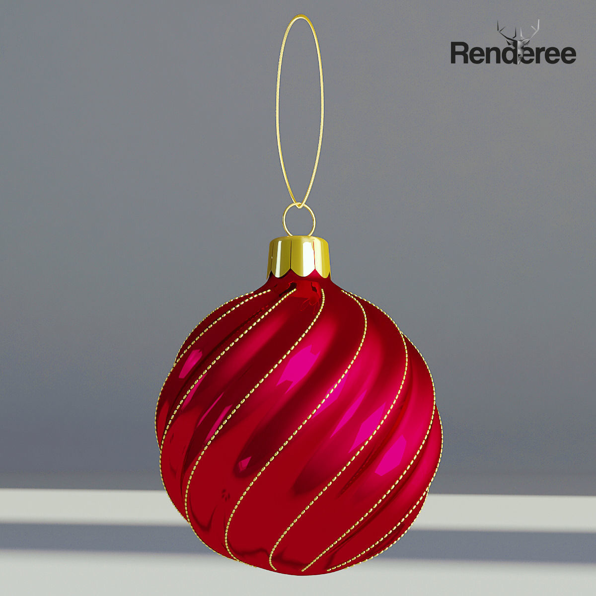 Christmas Balls and Decorations 3D model_5