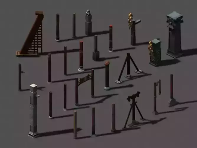 Tang Building Decoration - Pillar 02