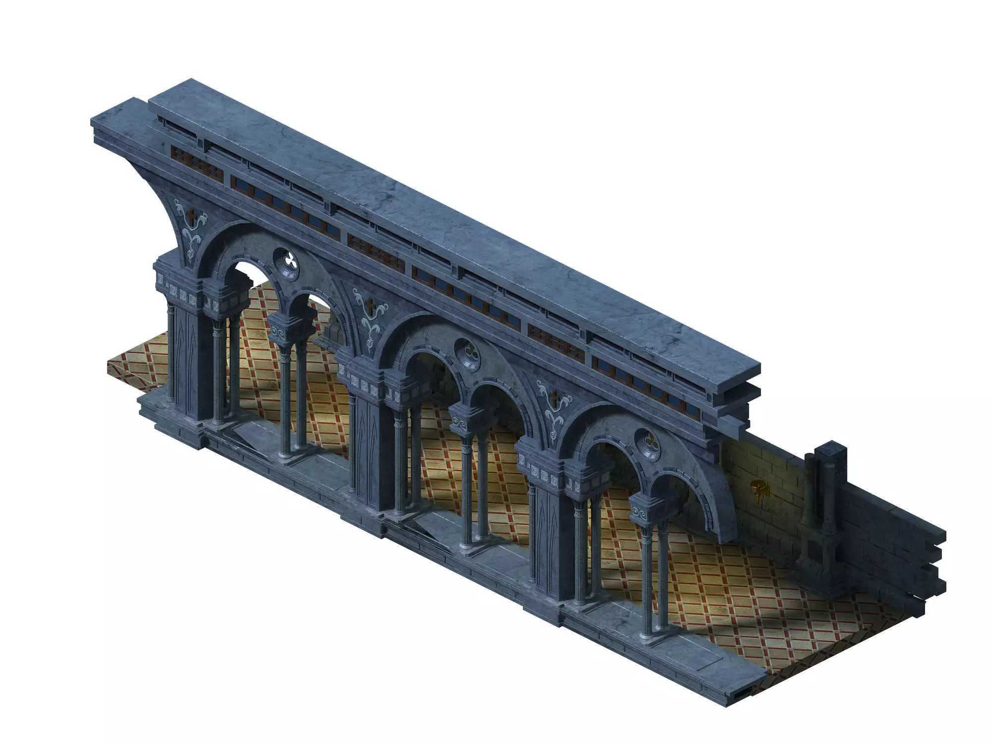 Tang Church Hospital - Church Pillar 02 3D model_0
