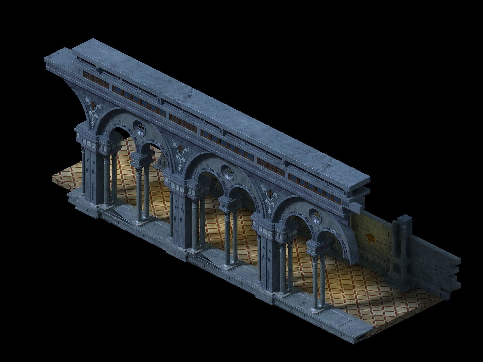 Tang Church Hospital - Church Pillar 02 3D model_1