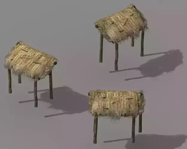 Tang Fairy Mountains - straw bales 01 3D model