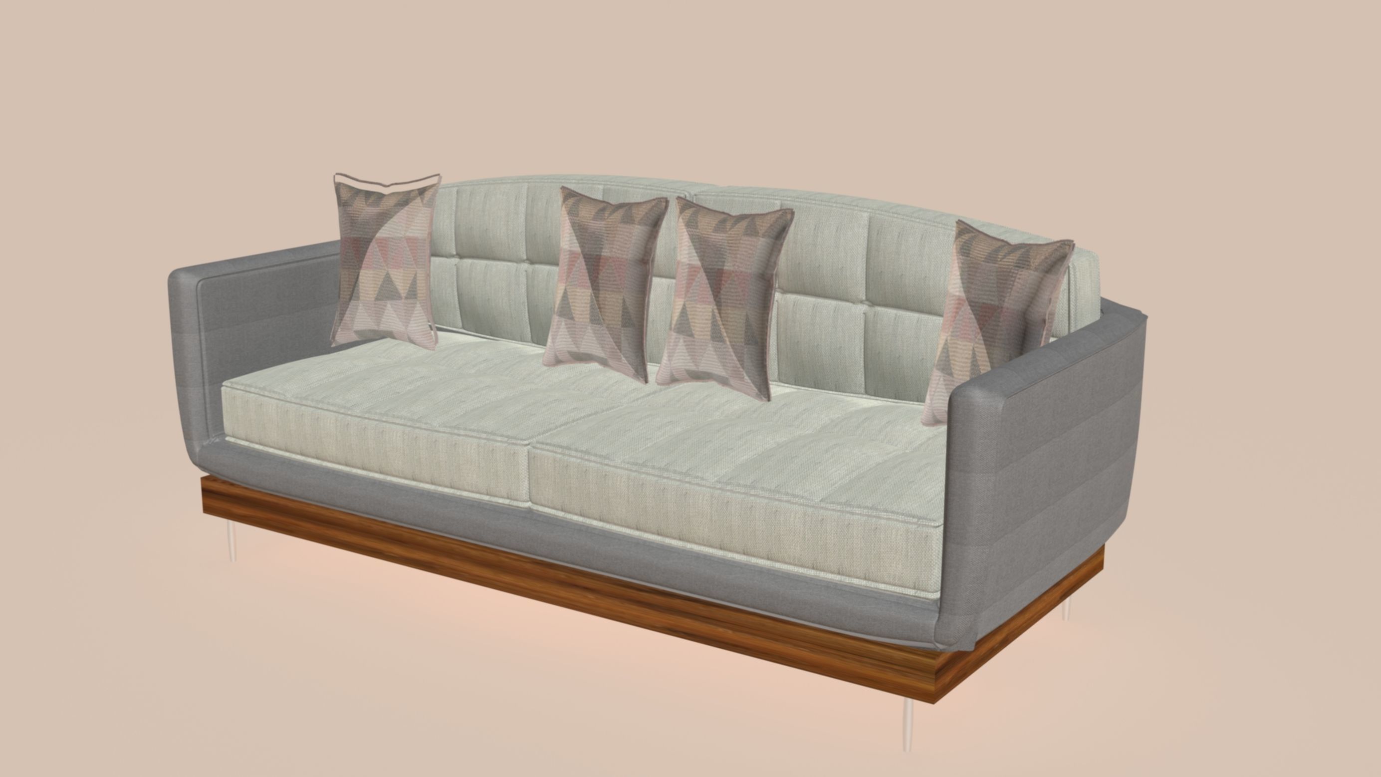 Nordic Scandinavian Sofa  3D model_1