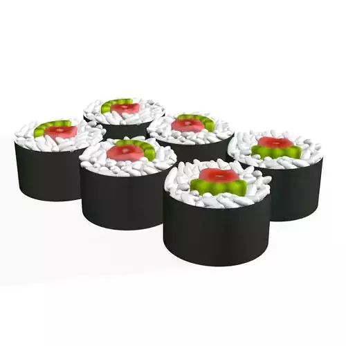3D Sushi Japanese Japan Food rolls 3d model model