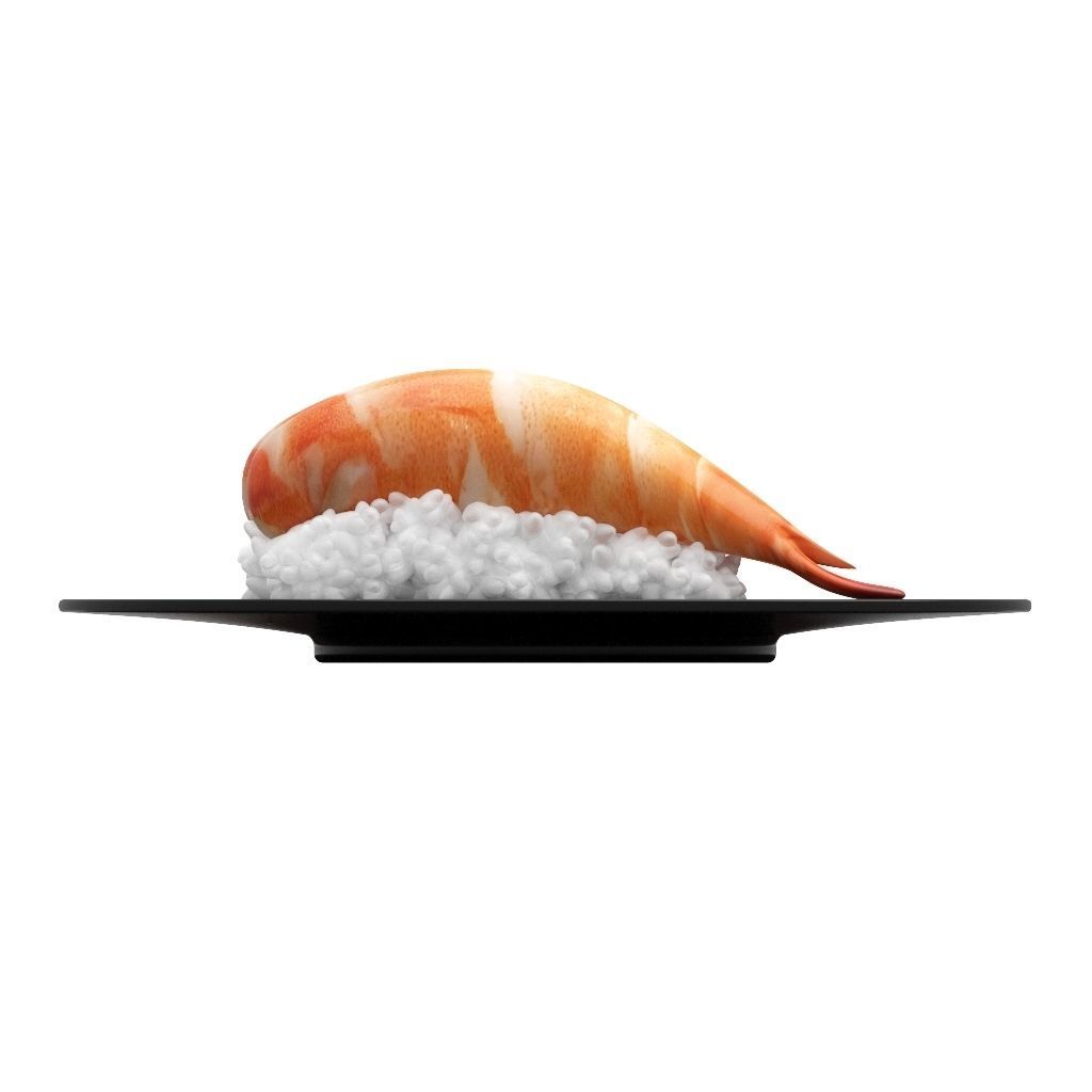 Prawn Sushi Japanese Japan Food rolls 3d model 3D model 3D model_1