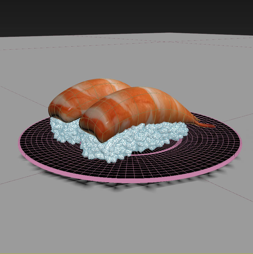 Prawn Sushi Japanese Japan Food rolls 3d model 3D model 3D model_4