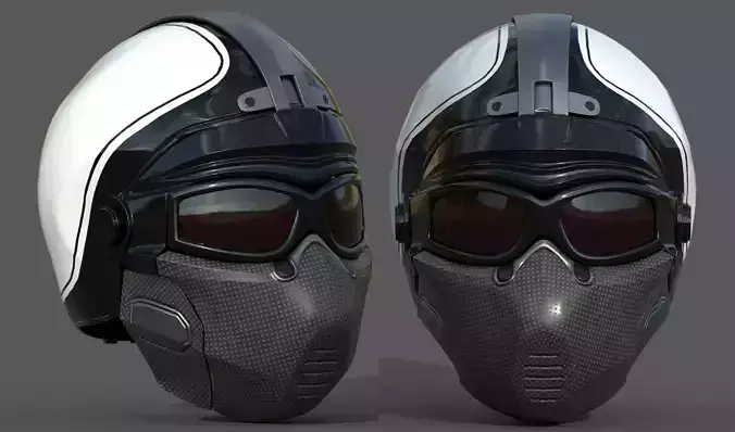 Helmet scifi military combat 3d model low poly human generic 