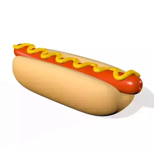 Hotdog Bread Roll Bun Sandwich model 3D model