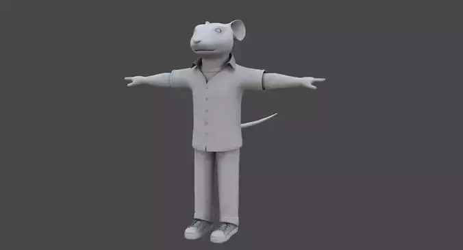 stuart little rat cartoon 3d model