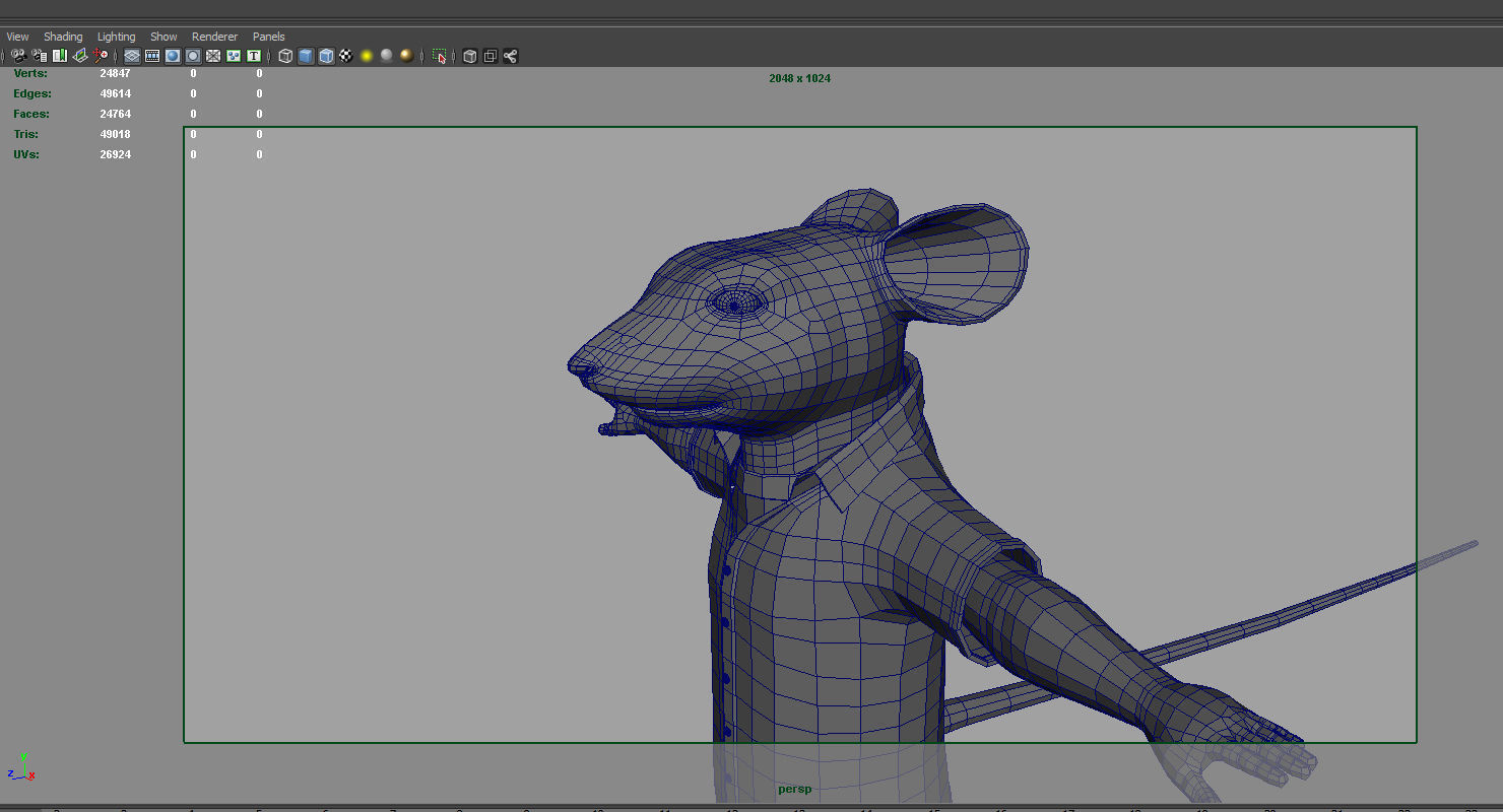 stuart little rat cartoon 3d model 3D model_1