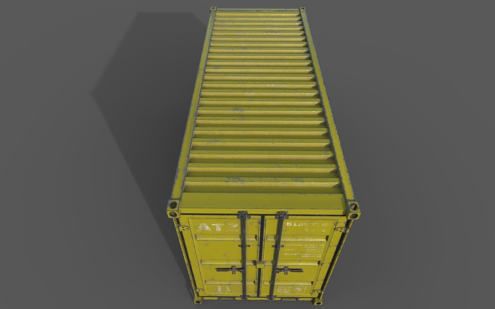 Yellow Shipping Container PBR  Low-Poly Game Ready 3D Model Low-poly 3D model_14
