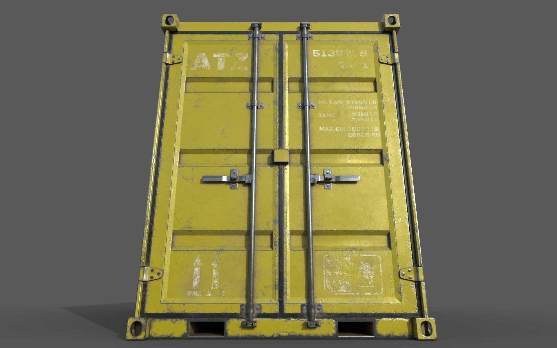 Yellow Shipping Container PBR  Low-Poly Game Ready 3D Model Low-poly 3D model_13