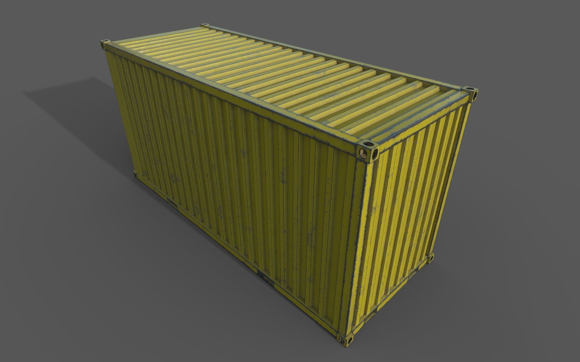 Yellow Shipping Container PBR  Low-Poly Game Ready 3D Model Low-poly 3D model_17