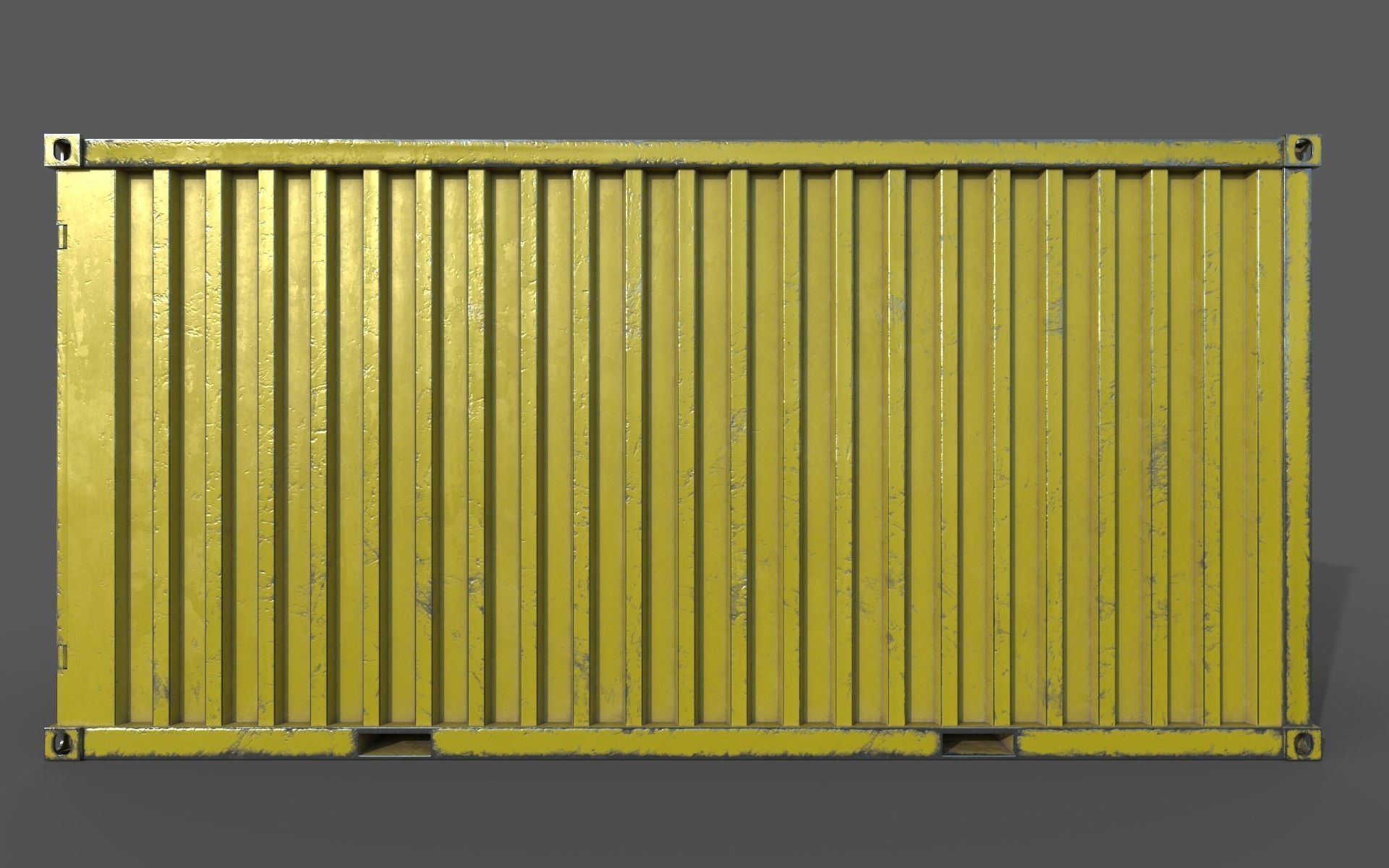 Yellow Shipping Container PBR  Low-Poly Game Ready 3D Model Low-poly 3D model_2