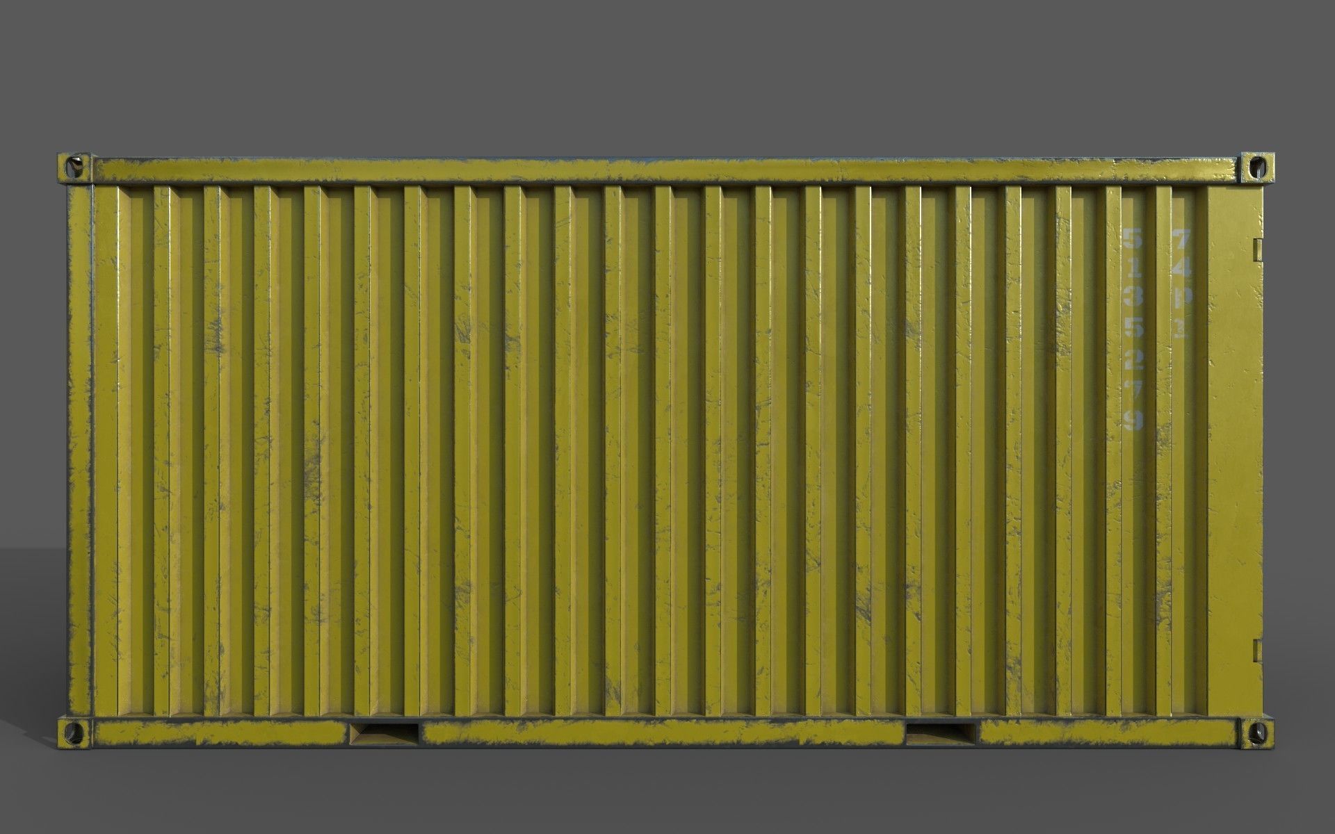 Yellow Shipping Container PBR  Low-Poly Game Ready 3D Model Low-poly 3D model_4