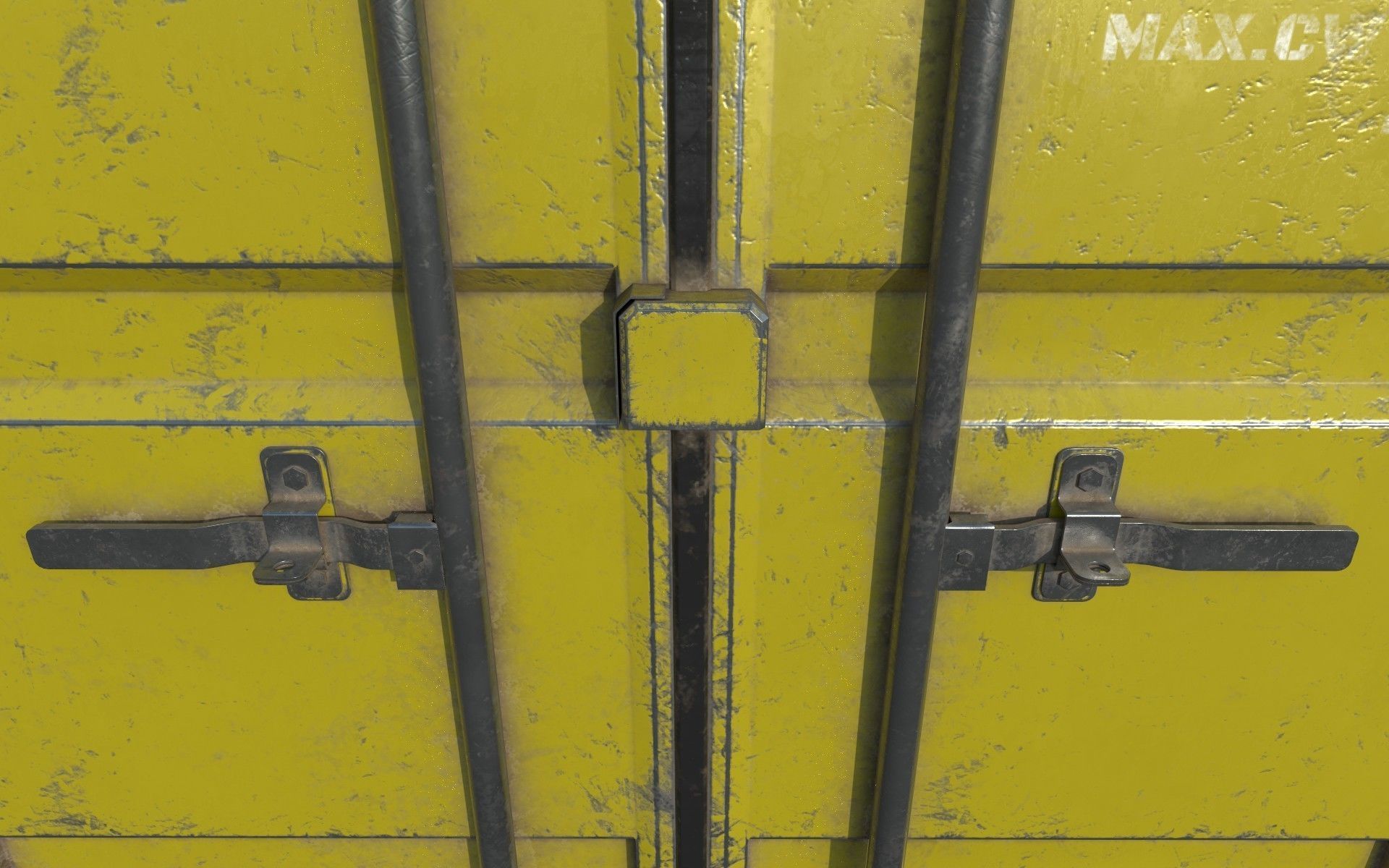 Yellow Shipping Container PBR  Low-Poly Game Ready 3D Model Low-poly 3D model_16