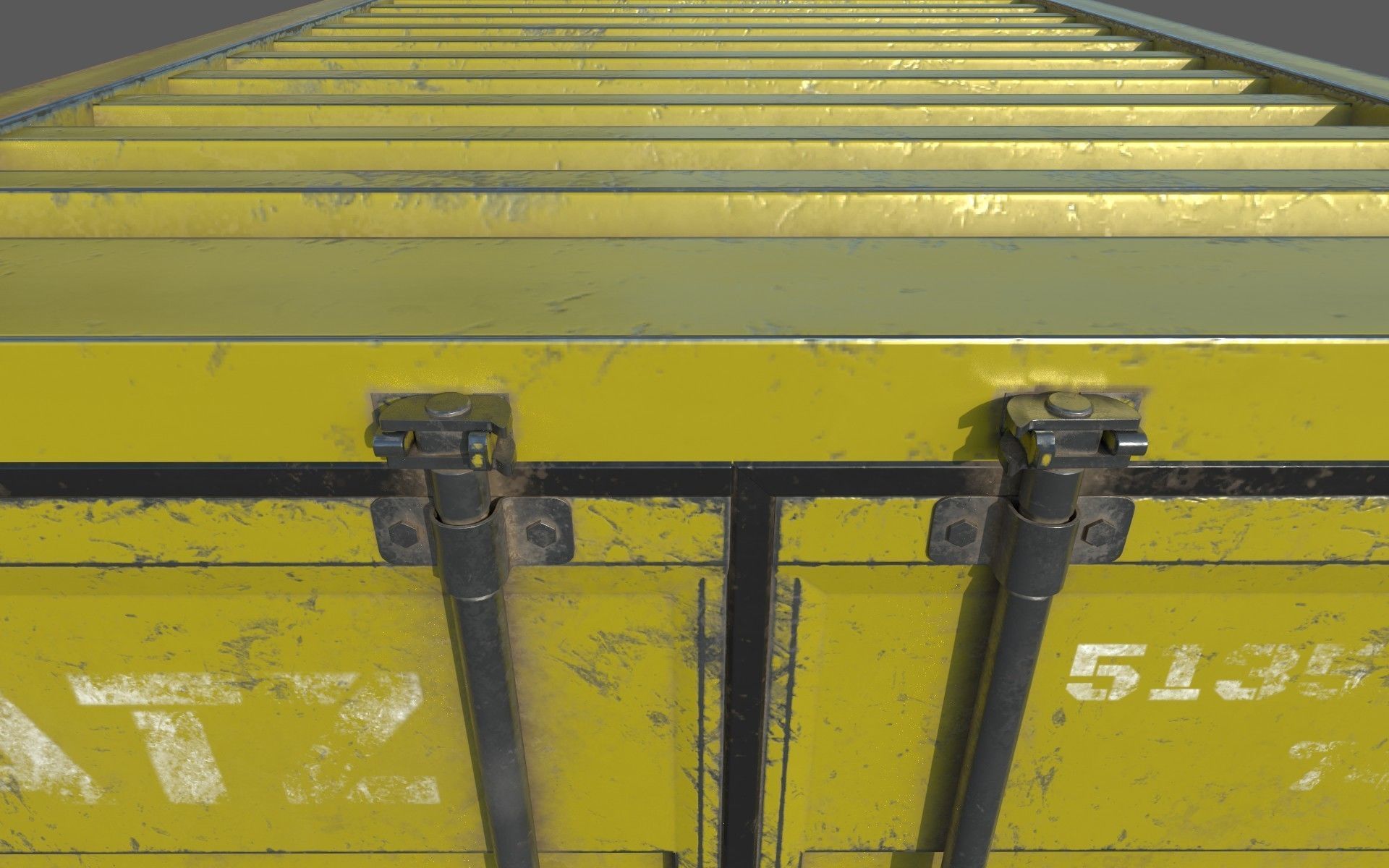 Yellow Shipping Container PBR  Low-Poly Game Ready 3D Model Low-poly 3D model_15