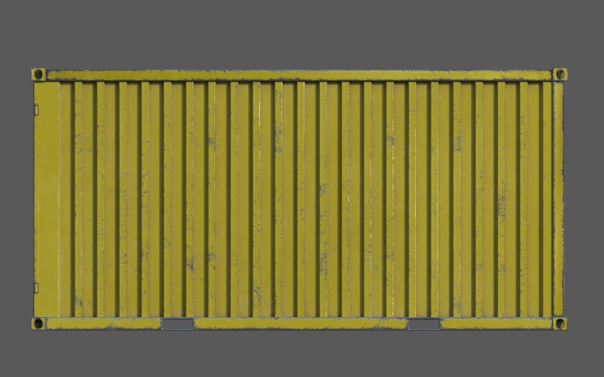 Yellow Shipping Container PBR  Low-Poly Game Ready 3D Model Low-poly 3D model_7