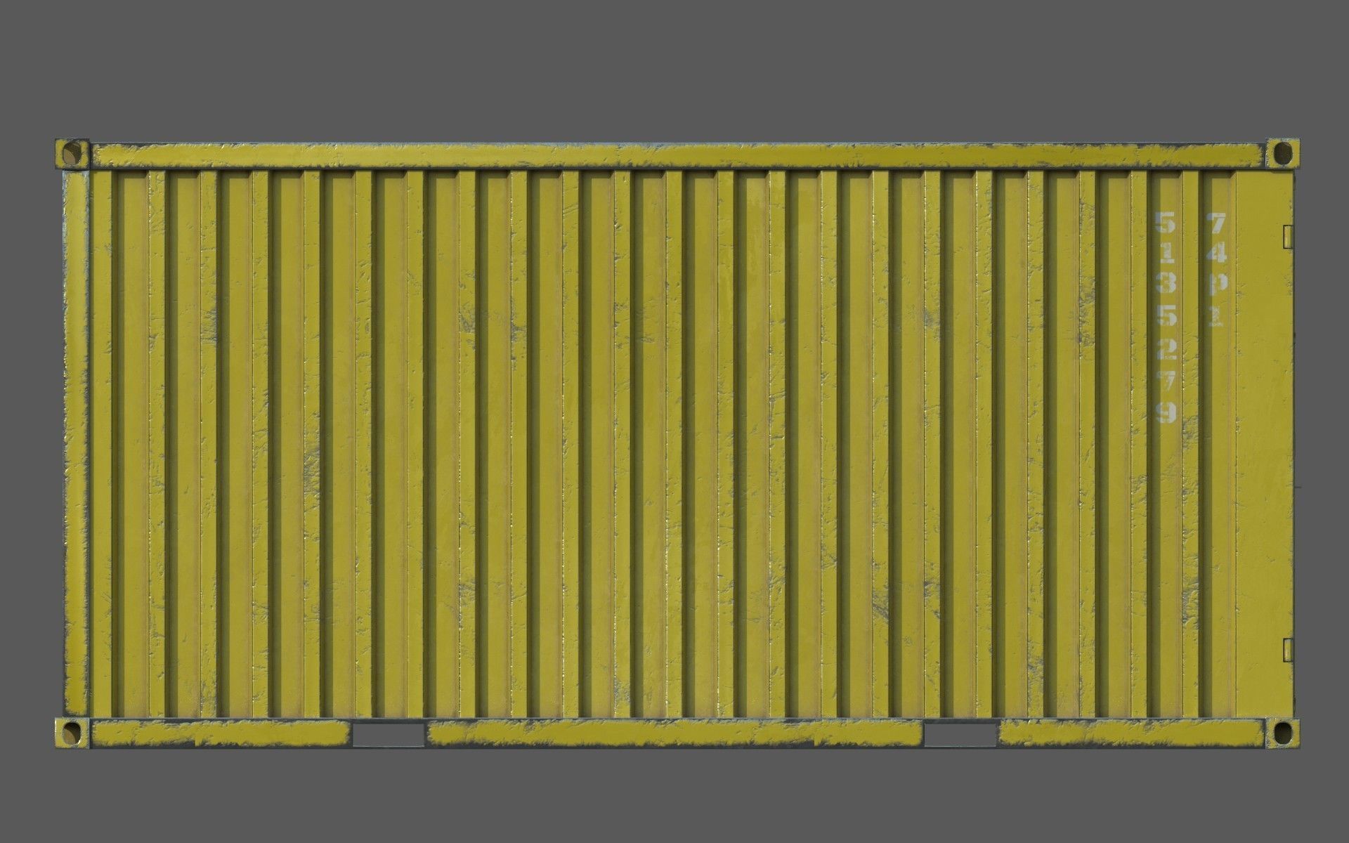 Yellow Shipping Container PBR  Low-Poly Game Ready 3D Model Low-poly 3D model_9