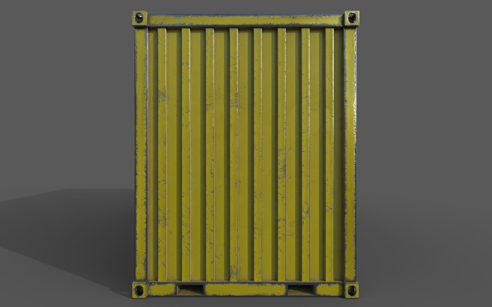 Yellow Shipping Container PBR  Low-Poly Game Ready 3D Model Low-poly 3D model_3