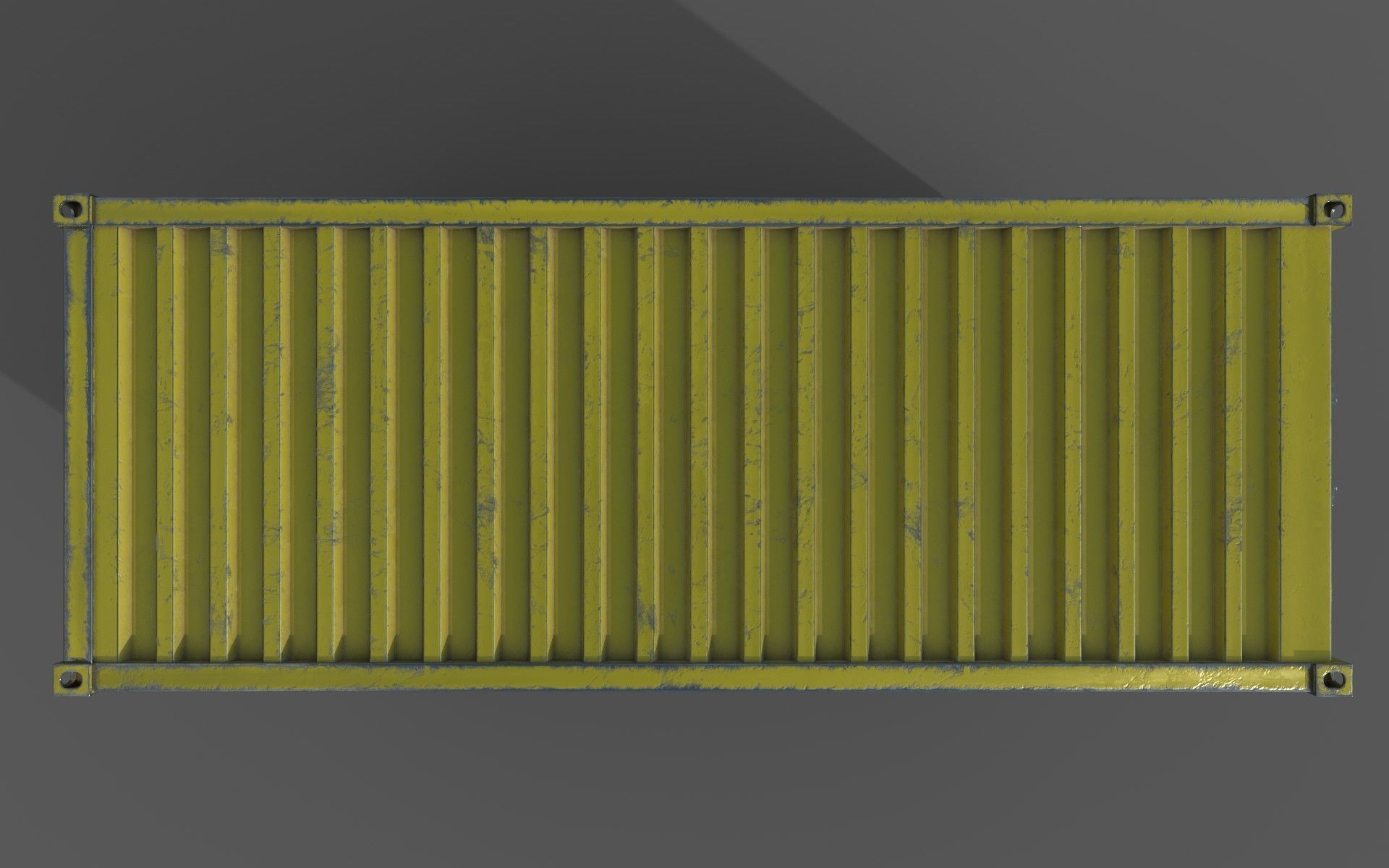 Yellow Shipping Container PBR  Low-Poly Game Ready 3D Model Low-poly 3D model_5