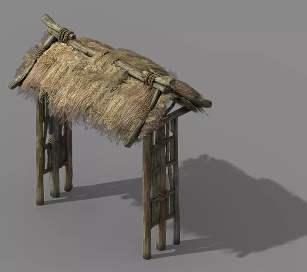 Tang Fairy Mountains - straw gate 03 3D model_0