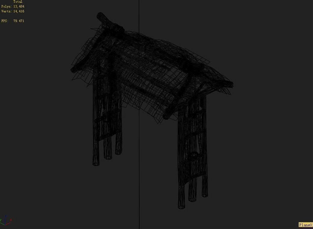 Tang Fairy Mountains - straw gate 03 3D model_2