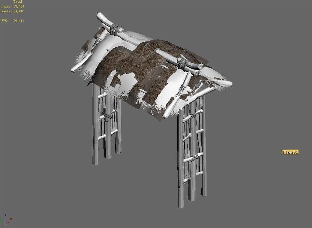 Tang Fairy Mountains - straw gate 03 3D model_3