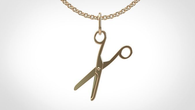 Scissors pendant 3D print model