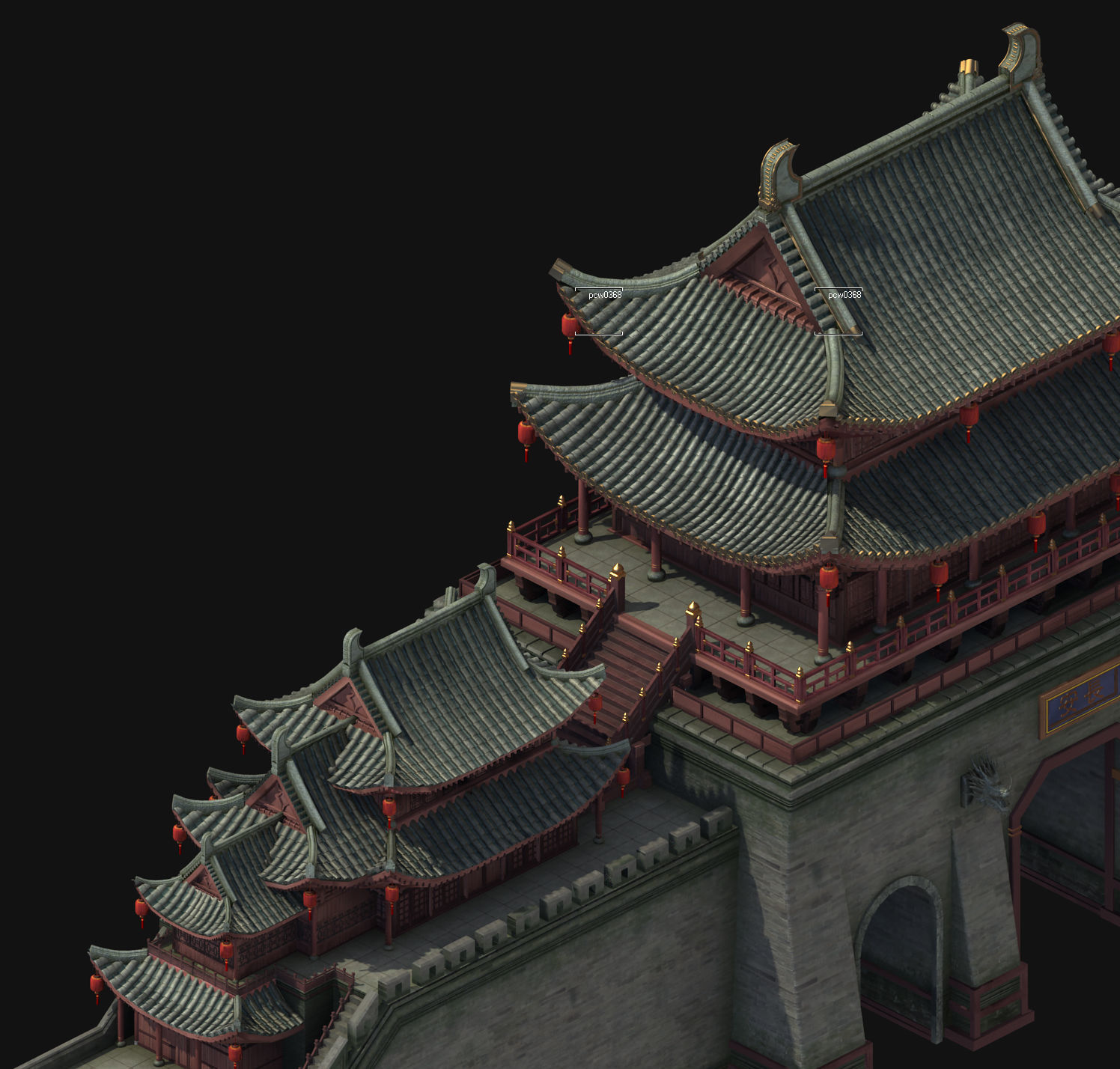 Tang Kaifeng City - City Gate 01 3D model_1