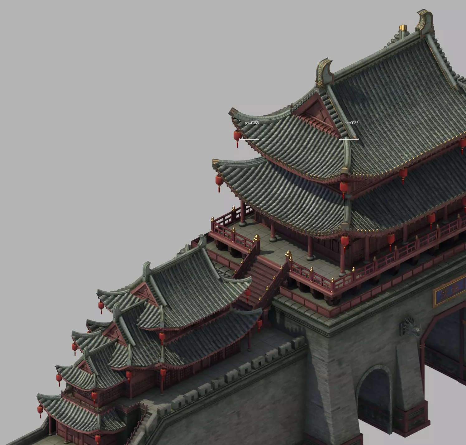 Tang Kaifeng City - City Gate 01 3D model_0