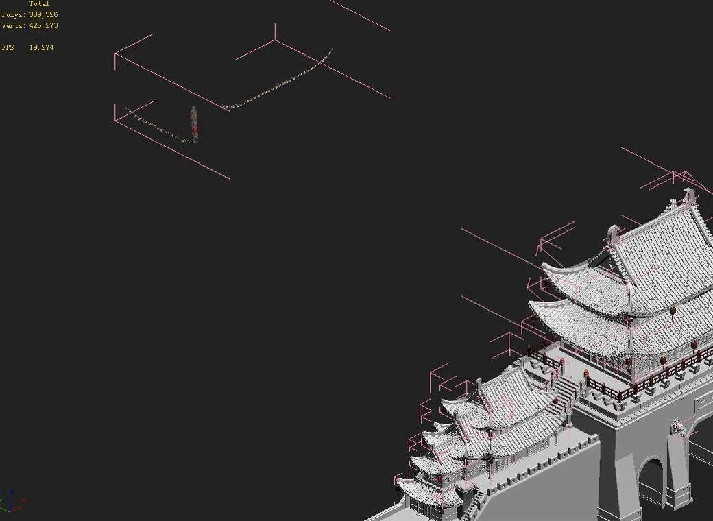 Tang Kaifeng City - City Gate 01 3D model_3
