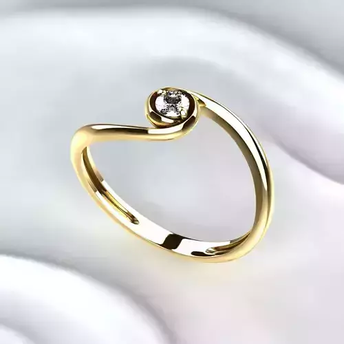Single Diamond Golden Ring
