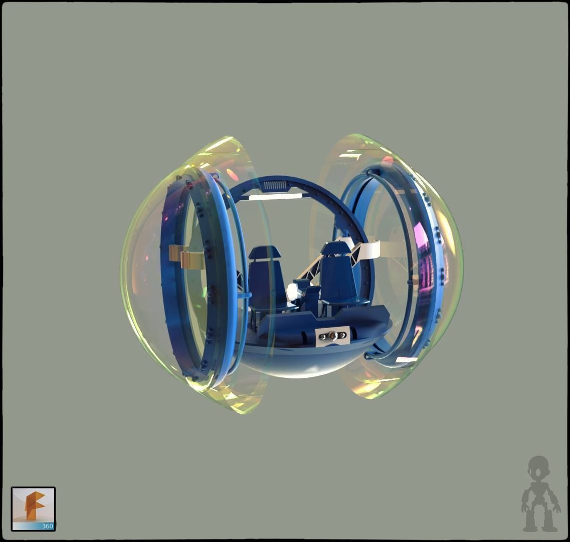 Gyrosphere car in bubble 3D model_1