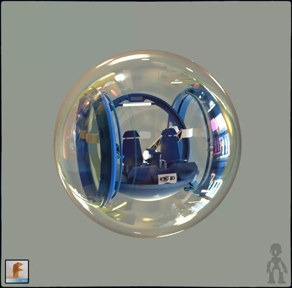 Gyrosphere car in bubble 3D model_0