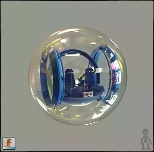 Gyrosphere car in bubble 3D model