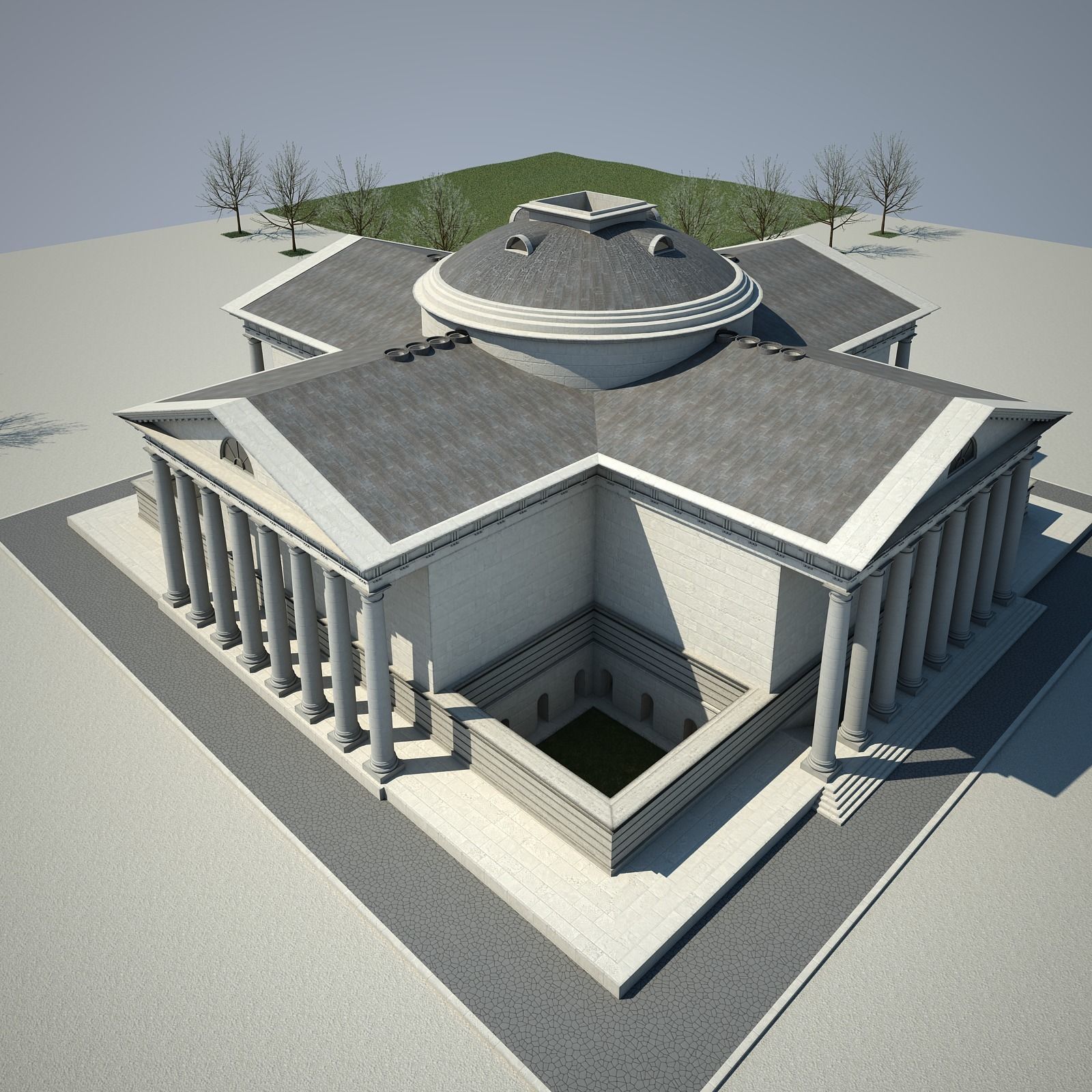 Classical Building 3D model_9
