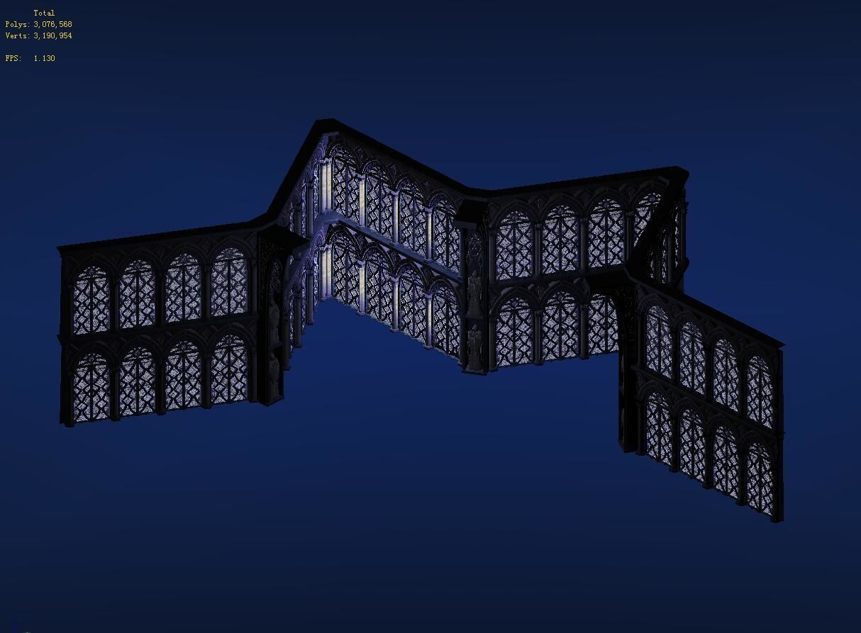 Tang Hexagram wall -01 3D model_4