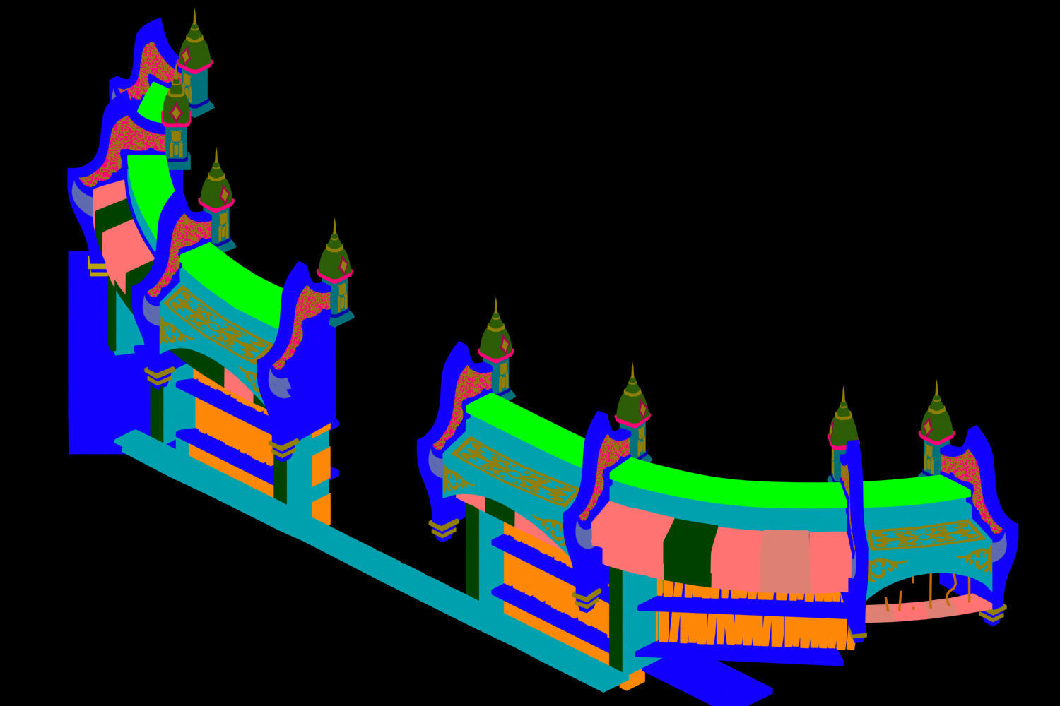 Tang Hexagram corner -01 3D model_2