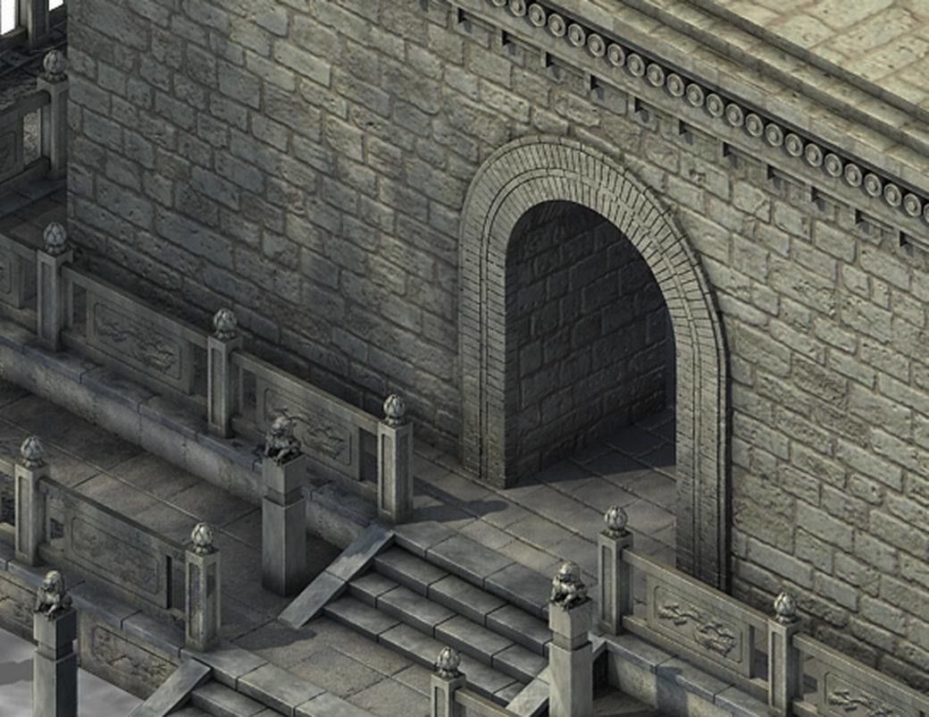 Tang Luoyang City - Small Wild Goose Pagoda 01 3D model_2