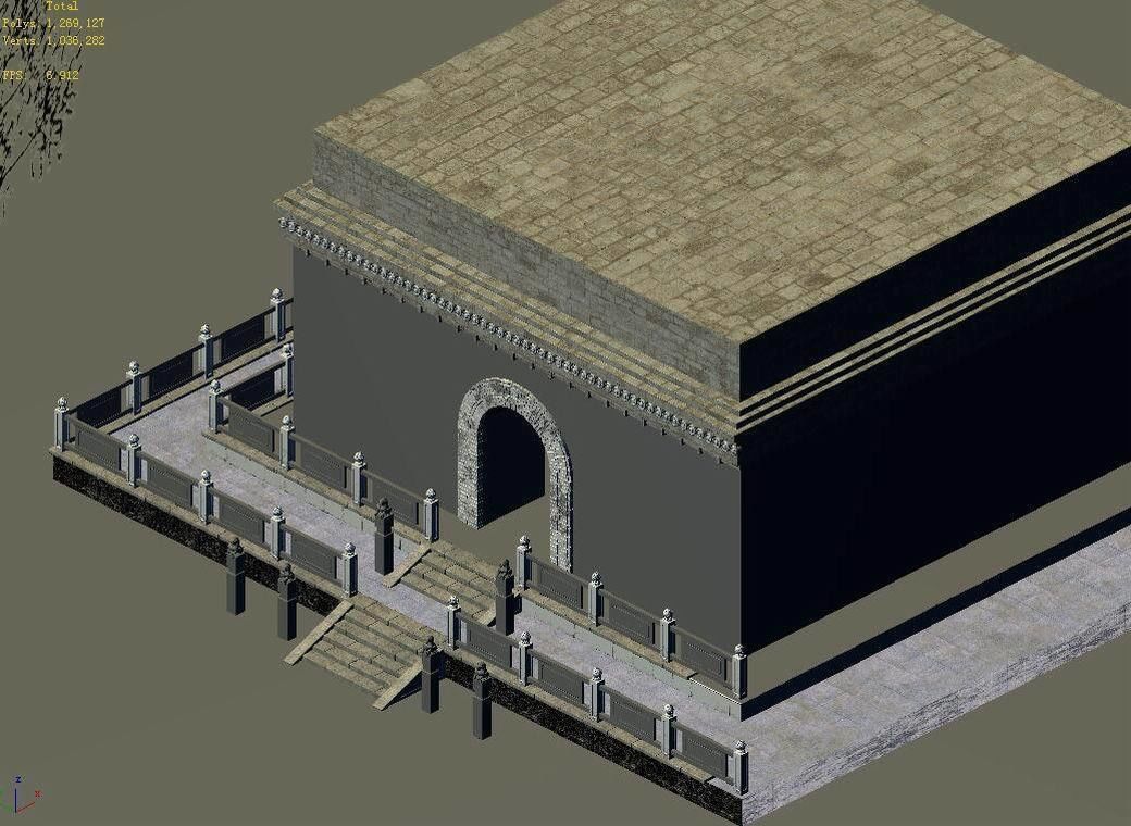 Tang Luoyang City - Small Wild Goose Pagoda 01 3D model_5