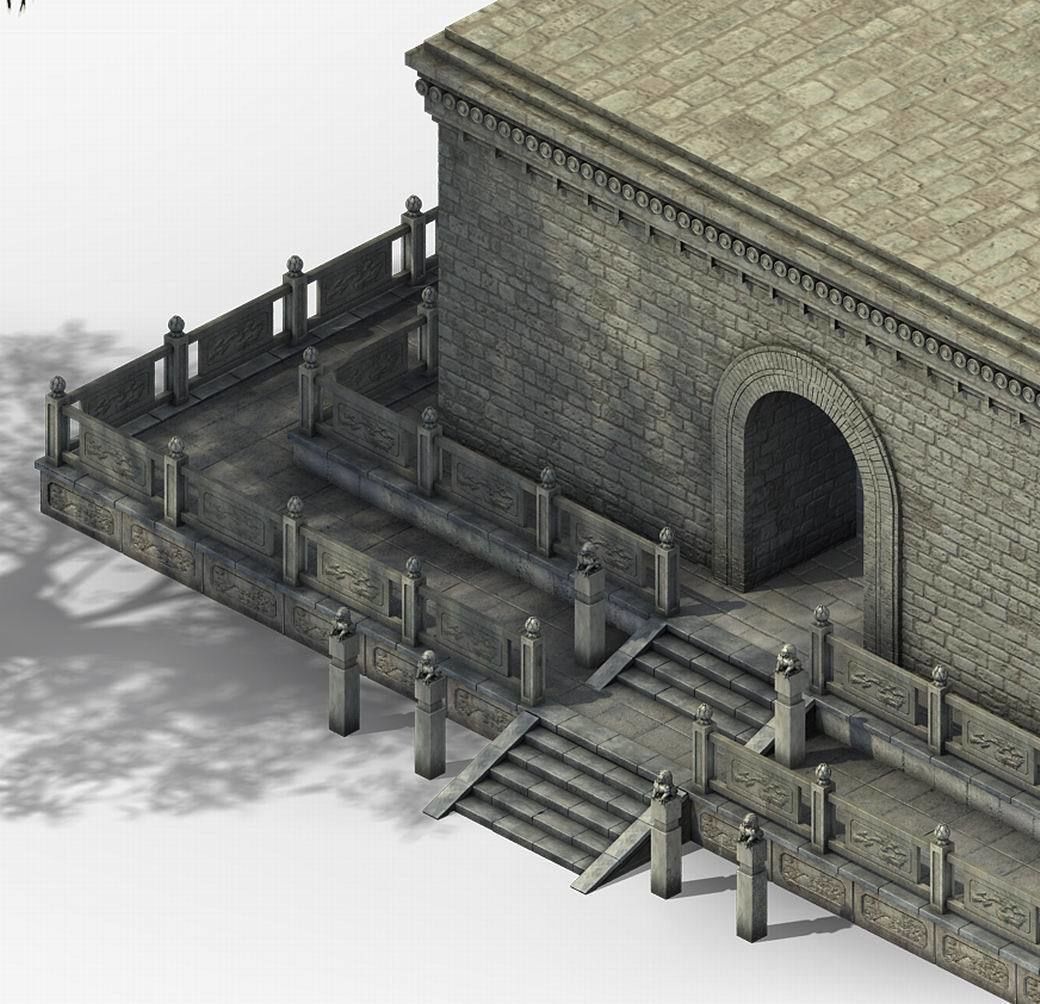 Tang Luoyang City - Small Wild Goose Pagoda 01 3D model_1