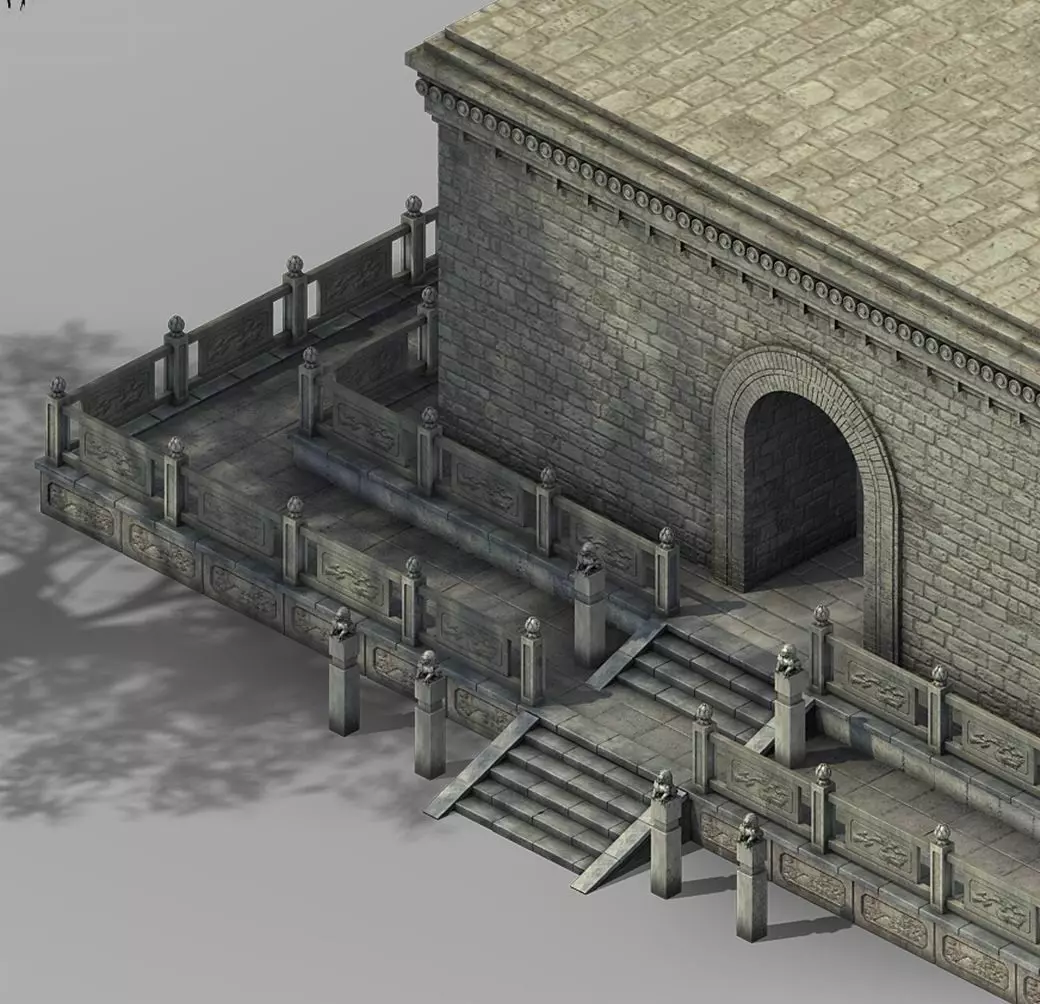 Tang Luoyang City - Small Wild Goose Pagoda 01 3D model_0