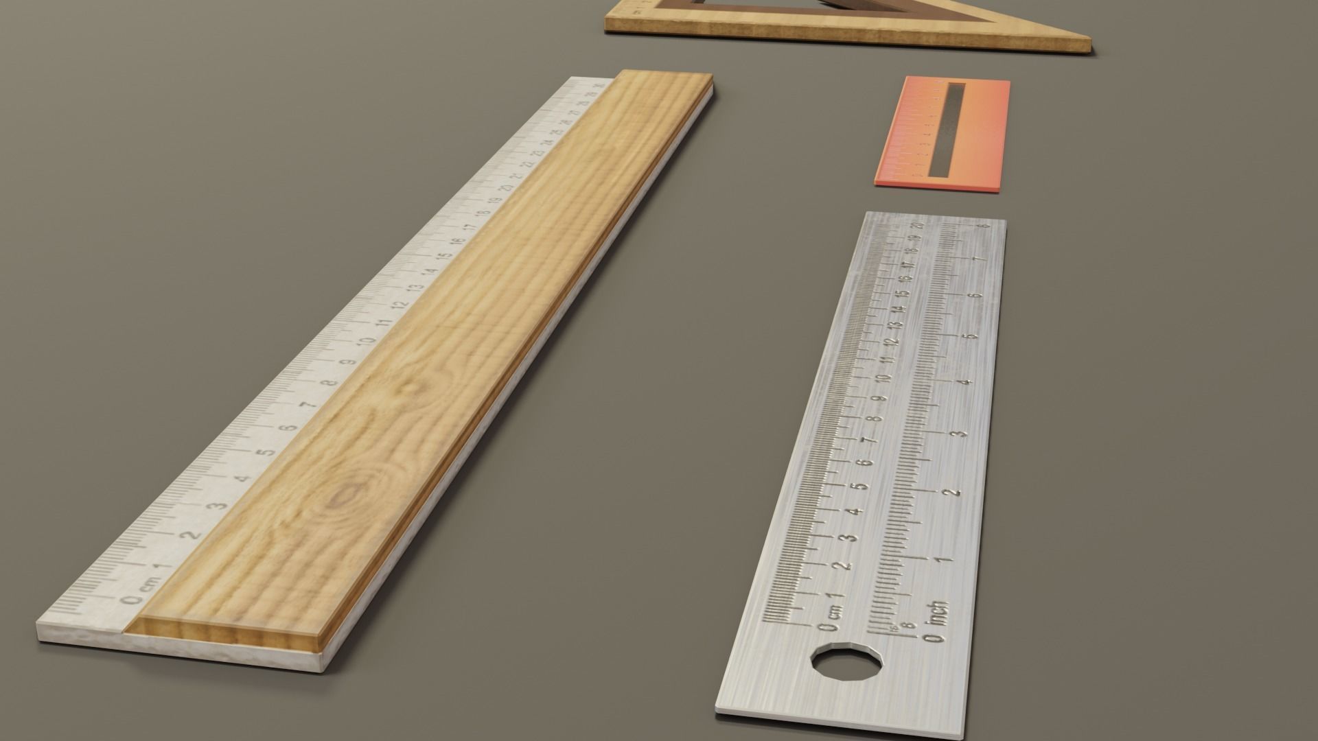 Math Geometry Tool Set Low-poly 3D model_12