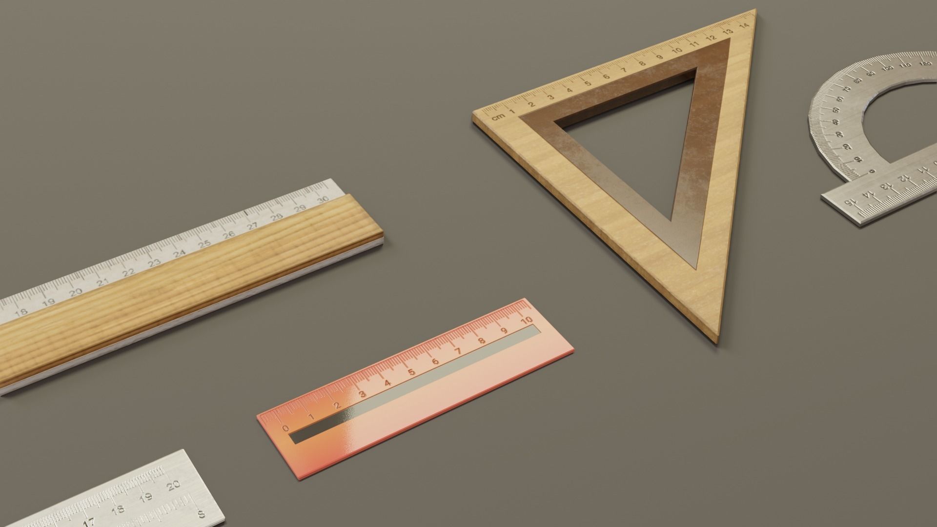 Math Geometry Tool Set Low-poly 3D model_19