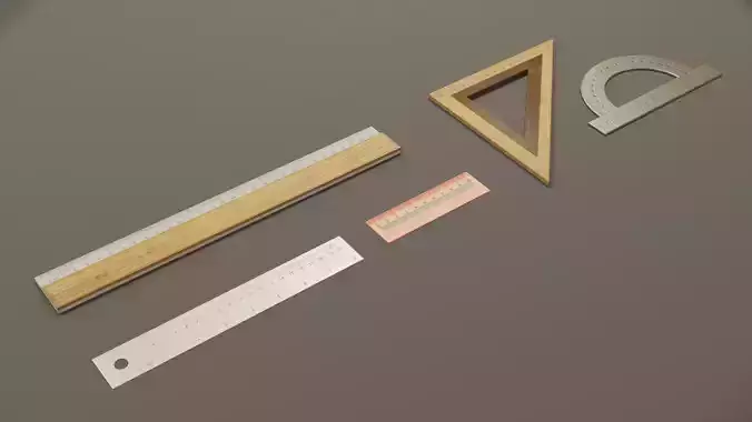 Math Geometry Tool Set Low-poly 3D model