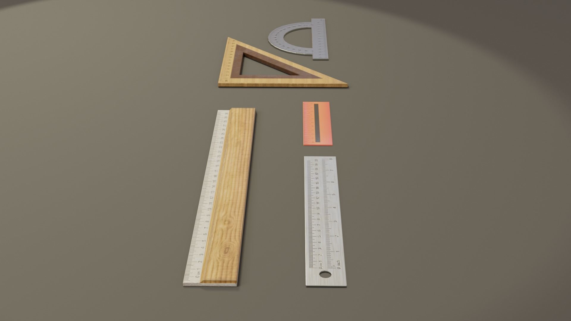 Math Geometry Tool Set Low-poly 3D model_11